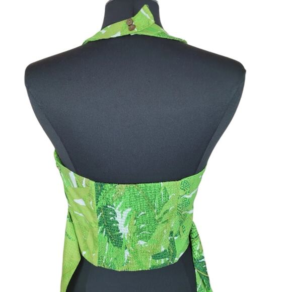 Anthropologie Vanessa Virginia Tropical Palm Leaf Print Halter Top Size 8 - Picture 3 of 9